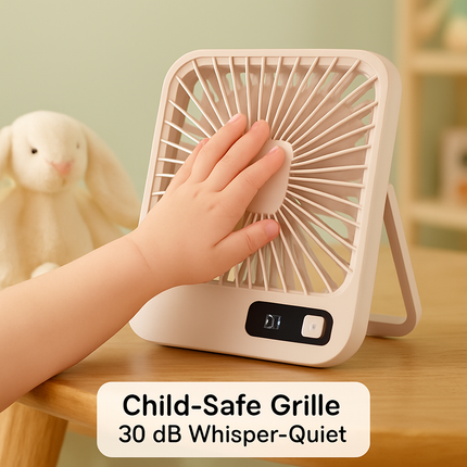 Mini Desktop Cooling Fan with LCD Display and Quiet Airflow