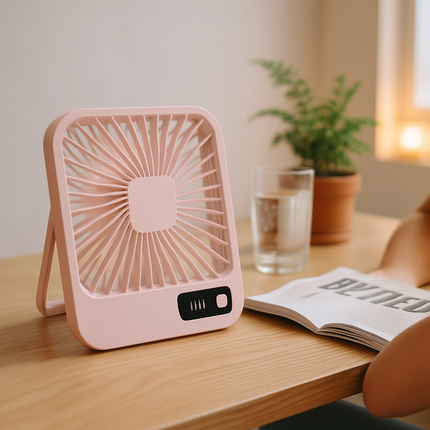 Mini Desktop Cooling Fan with LCD Display and Quiet Airflow