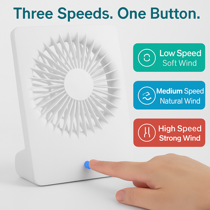 Portable Desk Fan - 3-Speed Quiet Table Fan