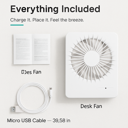 Portable Desk Fan - 3-Speed Quiet Table Fan