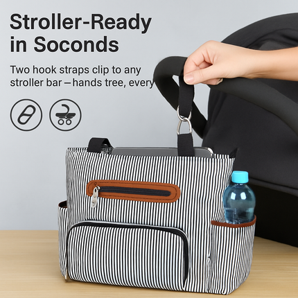 8Pcs Baby Nappy Diaper Bags Set with Bottle Bag & Purse