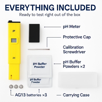 Digital PH Meter Handheld Water PH Meter w/ ATC 0-14 PH 0.1 PH Accuracy Water Quality Tester for Household Drinking Water Hydroponics Aquariums Swimmi