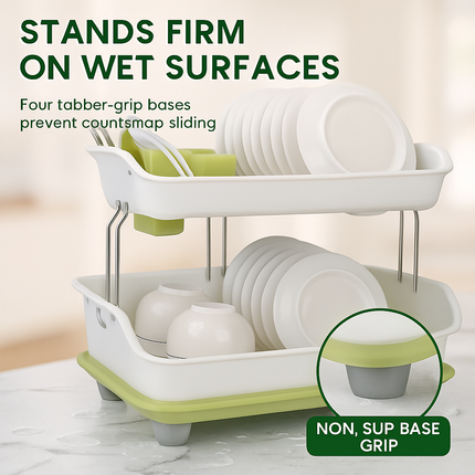 2-Tier Dish Drying Rack for Kitchen Counter