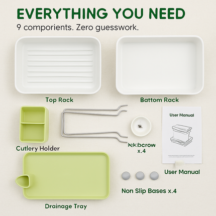 2-Tier Dish Drying Rack for Kitchen Counter