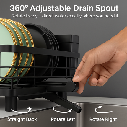 Dish Drying Rack with Utensil Holder and Drainer