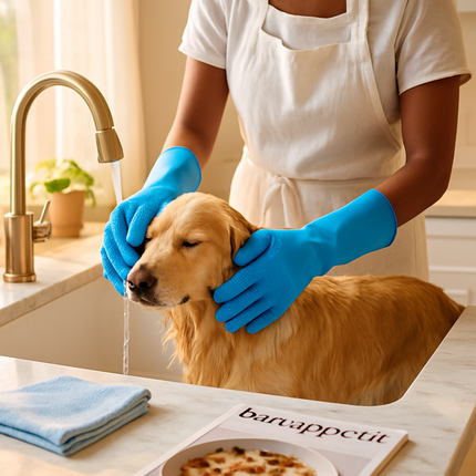 Silicone Dishwashing Gloves with Bristles