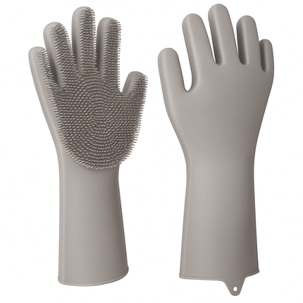 Silicone Dishwashing Gloves with Bristles