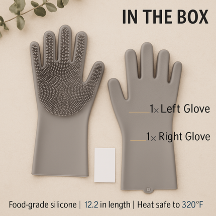Silicone Dishwashing Gloves with Bristles