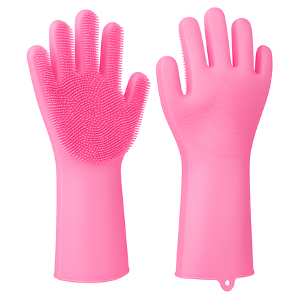 Silicone Dishwashing Gloves with Bristles