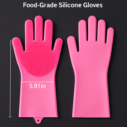 Silicone Dishwashing Gloves with Bristles