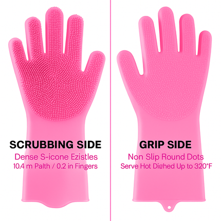 Silicone Dishwashing Gloves with Bristles