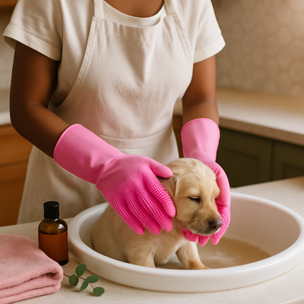 Silicone Dishwashing Gloves with Bristles