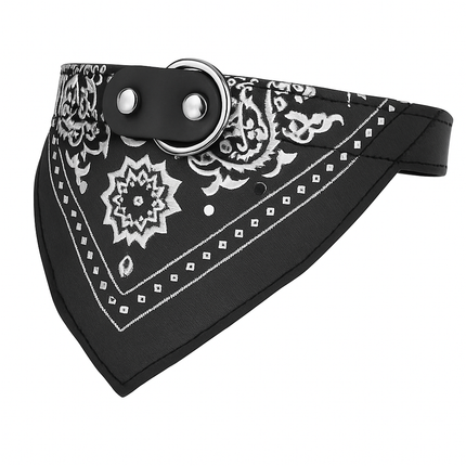 Adjustable Leather Pet Collar Triangle Bandana for Dogs