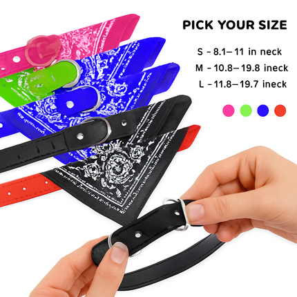 Adjustable Leather Pet Collar Triangle Bandana for Dogs