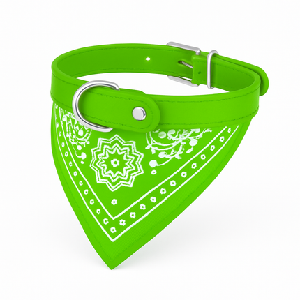 Adjustable Leather Pet Collar Triangle Bandana for Dogs