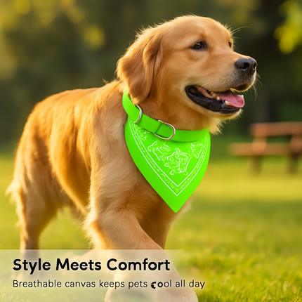 Adjustable Leather Pet Collar Triangle Bandana for Dogs