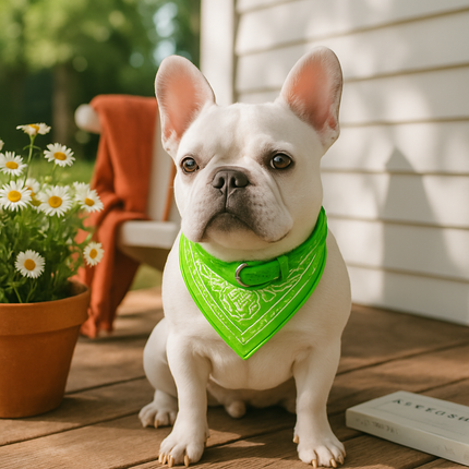 Adjustable Leather Pet Collar Triangle Bandana for Dogs