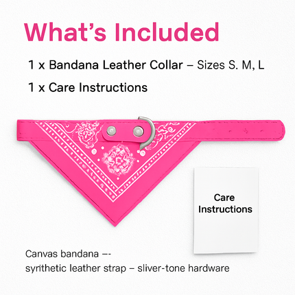 Adjustable Leather Pet Collar Triangle Bandana for Dogs