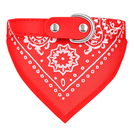 Adjustable Leather Pet Collar Triangle Bandana for Dogs