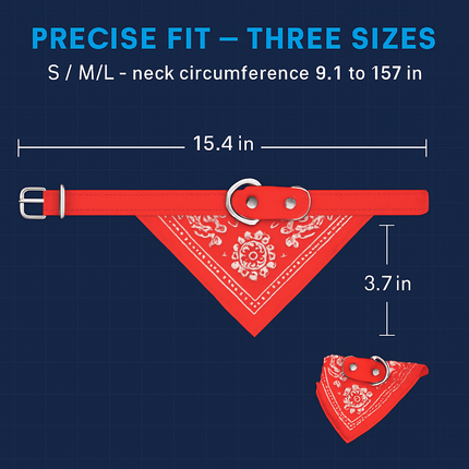 Adjustable Leather Pet Collar Triangle Bandana for Dogs