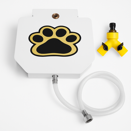 Dog Water Fountain Outdoor Dog Pet Water Dispenser Step-on Activated Sprinkler w/ Interactive Paw Pedal Valve for Drinking Fresh Water