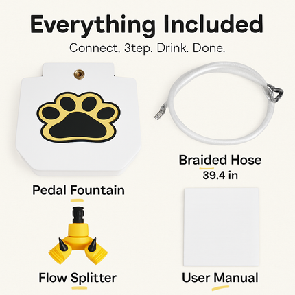 Dog Water Fountain Outdoor Dog Pet Water Dispenser Step-on Activated Sprinkler w/ Interactive Paw Pedal Valve for Drinking Fresh Water
