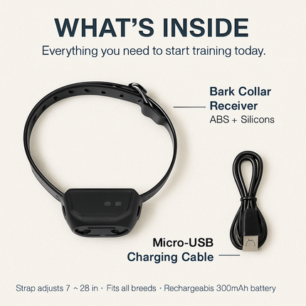 Dog Bark Training Collar: Adjustable, Safe Correction
