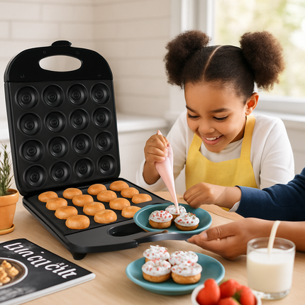 Mini Donut Maker for Kids - Quick Bake, Safe, Non-Stick