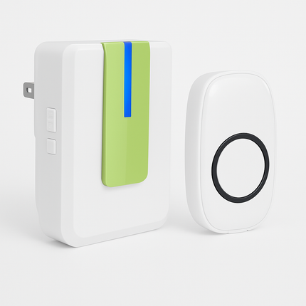 Wireless Doorbells Rings 1000FT Operating Range IP44 Waterproof Door Chime W/ 1 Plug Receiver Chimes 52 Melodies LED Indicator Bells for Office Apartm