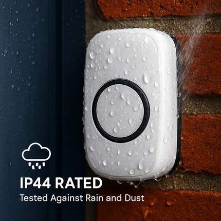 Wireless Doorbells Rings 1000FT Operating Range IP44 Waterproof Door Chime W/ 1 Plug Receiver Chimes 52 Melodies LED Indicator Bells for Office Apartm