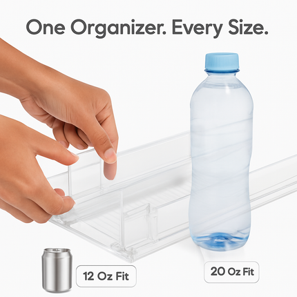Drink Organizer for Fridge - Adjustable 5-Row Can Dispenser