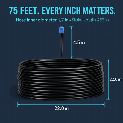 75FT Mist Drip Irrigation System with Adjustable Misting Nozzle Quick Connect Automatic Garden Watering System for Garden Lawn Patio Flower Bed