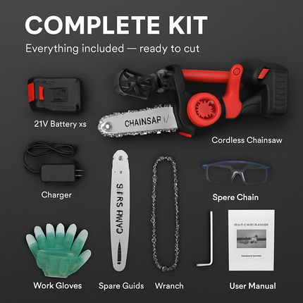 12-Inch Cordless Chainsaw with Battery and Charger