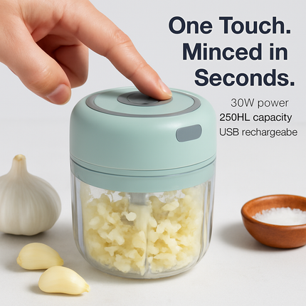 Mini Electric Garlic Chopper Cordless Rechargeable