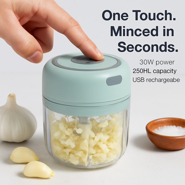 Mini Electric Garlic Chopper Cordless Rechargeable