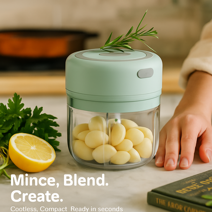 Mini Electric Garlic Chopper Cordless Rechargeable