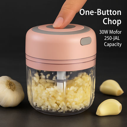 Mini Electric Garlic Chopper Cordless Rechargeable