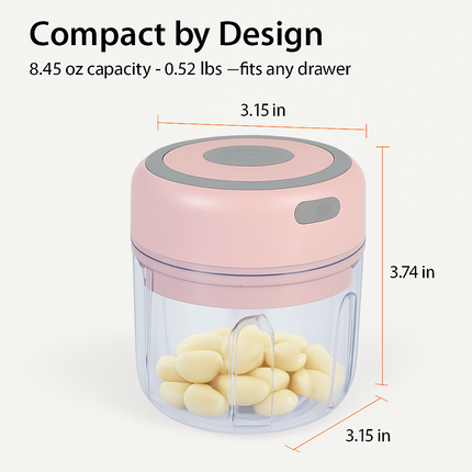 Mini Electric Garlic Chopper Cordless Rechargeable