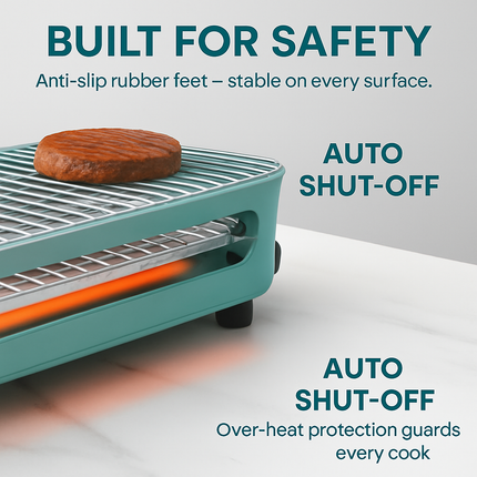 2-in-1 Electric Indoor Grill with Removable Plate