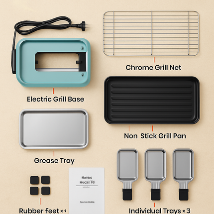 2-in-1 Electric Indoor Grill with Removable Plate