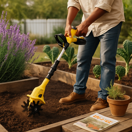 Cordless Garden Tiller Cultivator for Lawn and Garden