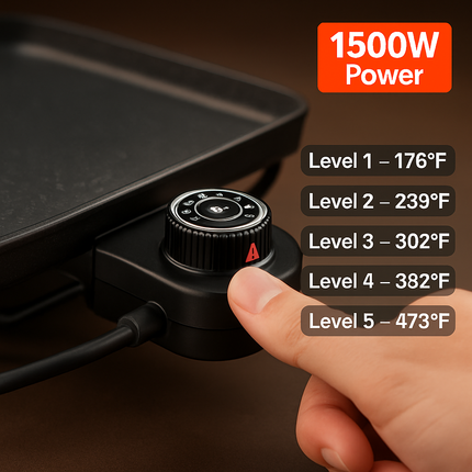 Electric Barbecue Grill Griddle - Non-Stick Tabletop BBQ