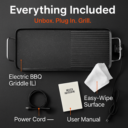 Electric Barbecue Grill Griddle - Non-Stick Tabletop BBQ