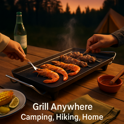 Electric Barbecue Grill Griddle - Non-Stick Tabletop BBQ
