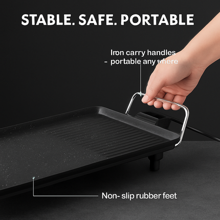 Electric Barbecue Grill Griddle - Non-Stick Tabletop BBQ
