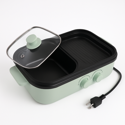 2-in-1 Electric Hot Pot & Pan with Grill