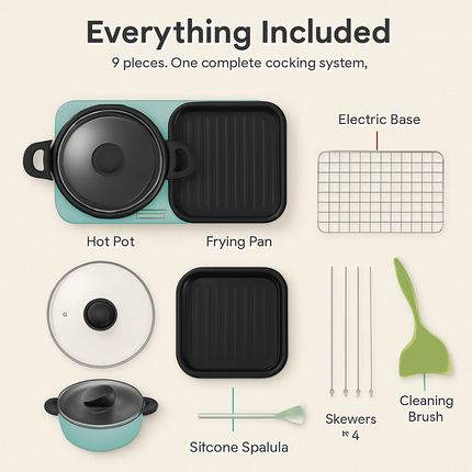 3-in-1 Electric Hot Pot with Grill for Family Meals