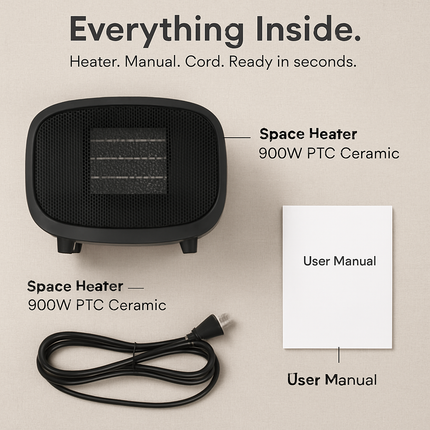 Portable Mini Electric Space Heater - 2 Heat Modes