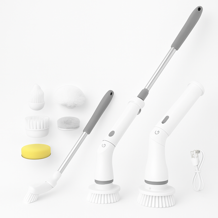 Electric Spin Scrubber with Telescopic Arm and 6 Heads