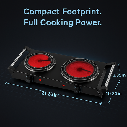 1000W Electric Single Burner Portable Heating Hot Plate Stove Countertop RV Hotplate with 5 Temperature Stepless Adjustments Portable Handles